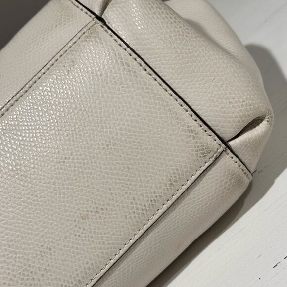 Coach Crossgrain Leather Christie Carryall Chalk White Convertible Tote - Picture 4 of 7